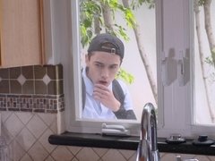 Inked MILF seduces and fucks her peeping neighbor