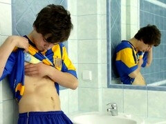 Bathroom, College, Cumshot, Gay, Masturbation, Shower, Solo