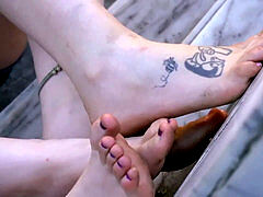 Iris and Emma's messy soles and Poolside Toes