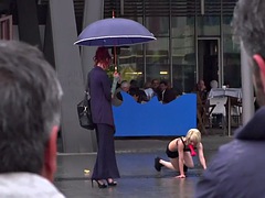 Outdoor Latina sub whipped in public by her naughty domina