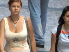 Candid amateurs public voyeur big breast