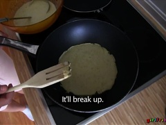 Stel, Vingeren, Eten, Vriendin, Keuken, Lesbisch, Likken, Kut duiken