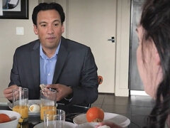 Rubia, Morena, Papá, Hija, Pequeña, Montar, Flaco, Tetas