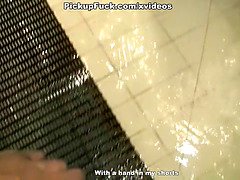 デカチン, ブロンド, 女 人男 人, Hd, プール, 公共, 現実, シャワー