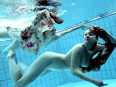 Plage, Bikini, Lesbienne, Piscine, Russe, Sous marin