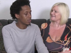 OLDNANNY Two sbbw women in a trio with a arousing man