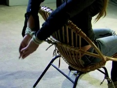 Maya chairtied stripped and tit-grabbed