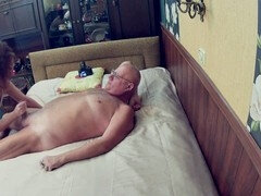 Amateur, Bedroom, Bikini, Couple, Handjob, Homemade, Milf