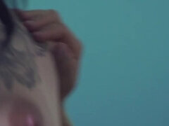 Enthousiasteling, Bruinharig, Sperma, Vingeren, Hd, Tatoeage