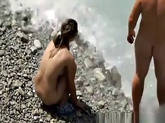 Beach, Big cock, Girlfriend, Masturbation, Nude, Public