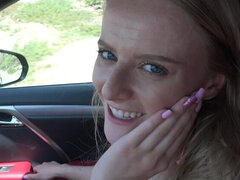 Leie, Blondine, Blasen, Flashen, Pov, Muschi, Abendanzug, Titten