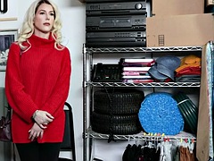 Beautiful milf Kit Mercer caught hiding items under sweater