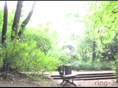 Big naturals boobs flashing on public - Brunette exhibitionist mom outdoors in park