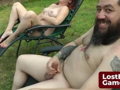 Любители, Блондинки, Игры, На природе, Рыжие, Стриптиз, Стриптизерша, Втроем