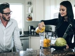 お尻, 彼氏, 茶髪の, バック, 毛深い, 淫乱熟女, ストッキング, ティーン