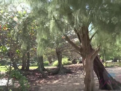 ビキニ, ドレス, 指いじり, 露出狂, オーガズム, アウトドア, オマンコ, 剃毛