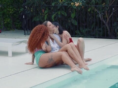 お尻, デカパイ, 指いじり, ラティーナ, オマンコ, ティーン, 三人, オッパイの