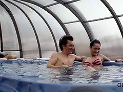 Blasen, Papi, Handjob, Hd, Zierlich, Pool, Dürr, Titten