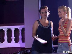 Kont, Mooi, Blond, Rondborstig, Oudere vrouw, Lesbisch, Moeder, Kut duiken