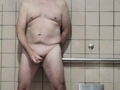 American, Bathroom, Gay, Masturbation, Naked, Public, Solo, Toilet