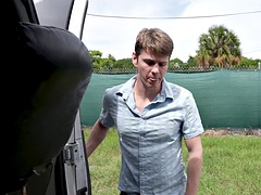 Cheated str8 stud bareback bangs gay ass in van for money