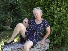 British mature lady playing outside