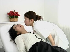 Japanese lesbian erotic spitting massage clinic Subtitled