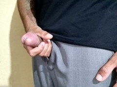 Leie, Schwarz, Pummelig, Papi, Handjob, Selbstgemacht, Nackt, Solo