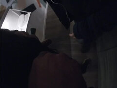 Public double blowjob: Mouthful of salty meatballs