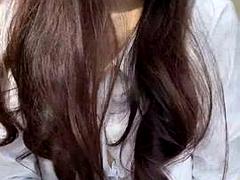 Asiático, Chica, Negro, Ébano, Masturbación, Solo