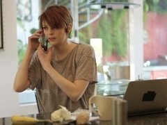 Woman searches for lover while she is having sex with other girls