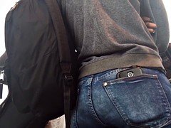Ass, Black, Bus, Ebony, Jeans, Tight, Voyeur