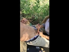 girl gives head in the middle of a hike
