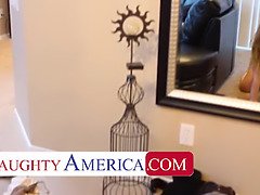 Watch this hot babe seduce and satisfy a stranger with her big fake tits and ass