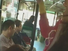 Bus, Tir de sperme, Gode, Japonaise, Masturbation, De plein air, Public, Jouets