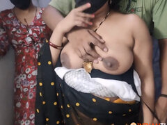 Two pairs of nice Indian tits revealed to the camera