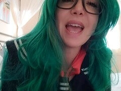 Hot nerdy schoolgirl needs help with homework and ends up with a creampie reward!