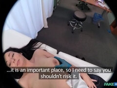 Hot babe wants her Doctor to suck her tits