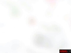 Anal, Éjaculation interne, Doigter, Petite femme, Lécher le sphincter, Jarretelles