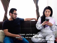 Mooi, Bruinharig, Cousine, Latijnse vrouw, Mexicaans, Klein, Mager, Taboe