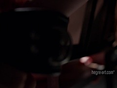 Chica, Amarrada, Fetiche, Masturbación, Solo, Tetas, Juguetes