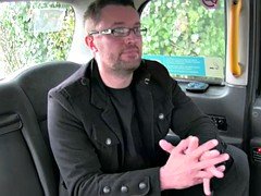 Female cab driver got big tits banged