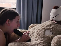 teen student and teddy bear morning sex with cum in mouth bbc