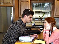 Tiny ginger teen fucked hard by tutor
