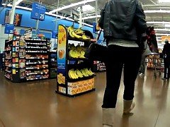 Voluptuous blonde wide hips in black spandex(Playtime)