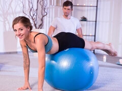 デカチン, フェラチオ, バック, 軟体, ジム, なめる, ティーン, オッパイの