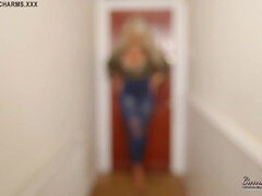 Grote kont, Grote mammen, Blond, Rondborstig, Oudere vrouw, Alleen, Tieten likken, Webcamera