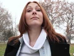 公共, 赤毛, ロシア人, 魅力的