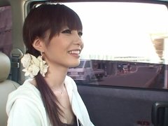 茶髪の, 車, 気狂い, ディルド, オナニー, パンティ, おもちゃ, バイブレーター