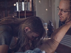 Melissa May pleasures her cocky stepdad in bed